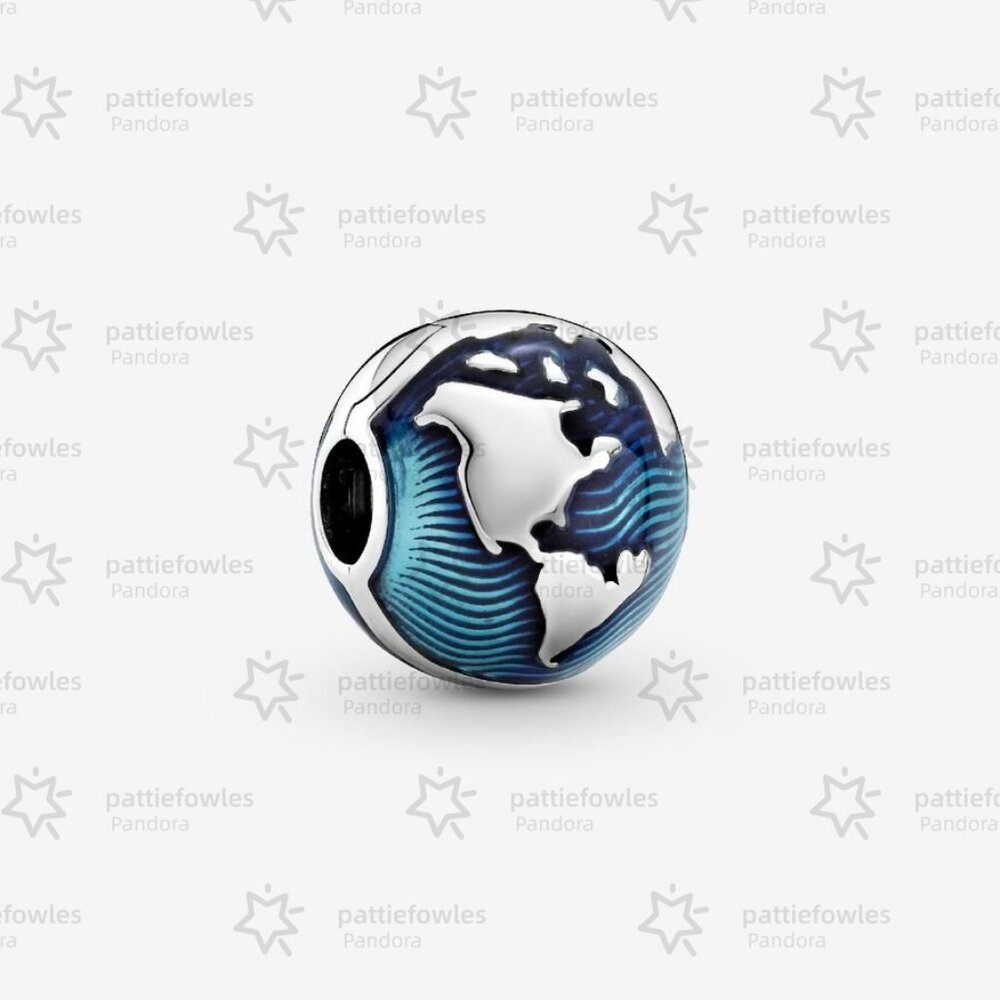 Pandora Blue Globe Clip Charm|Pendant